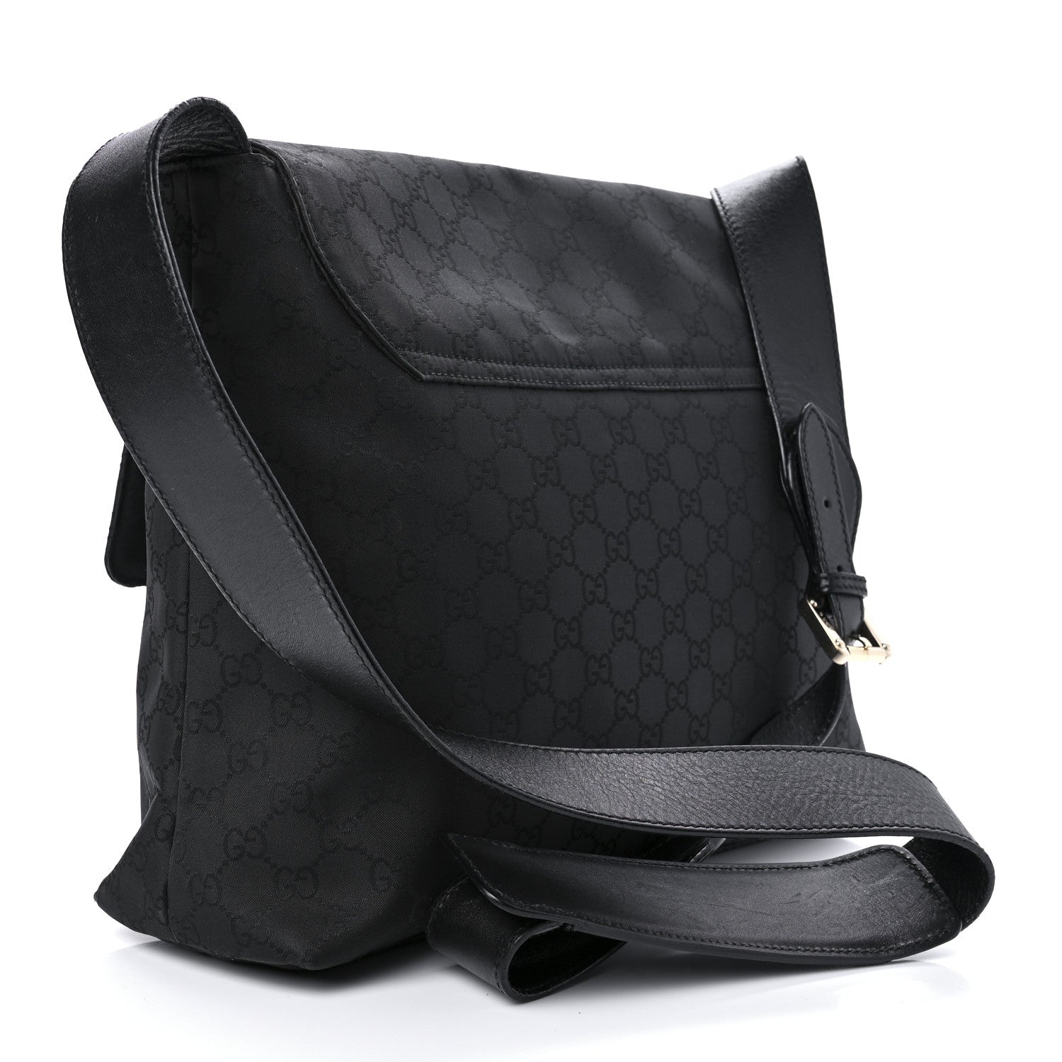 Gucci Nylon Monogram Messenger Bag Black 4 of 12