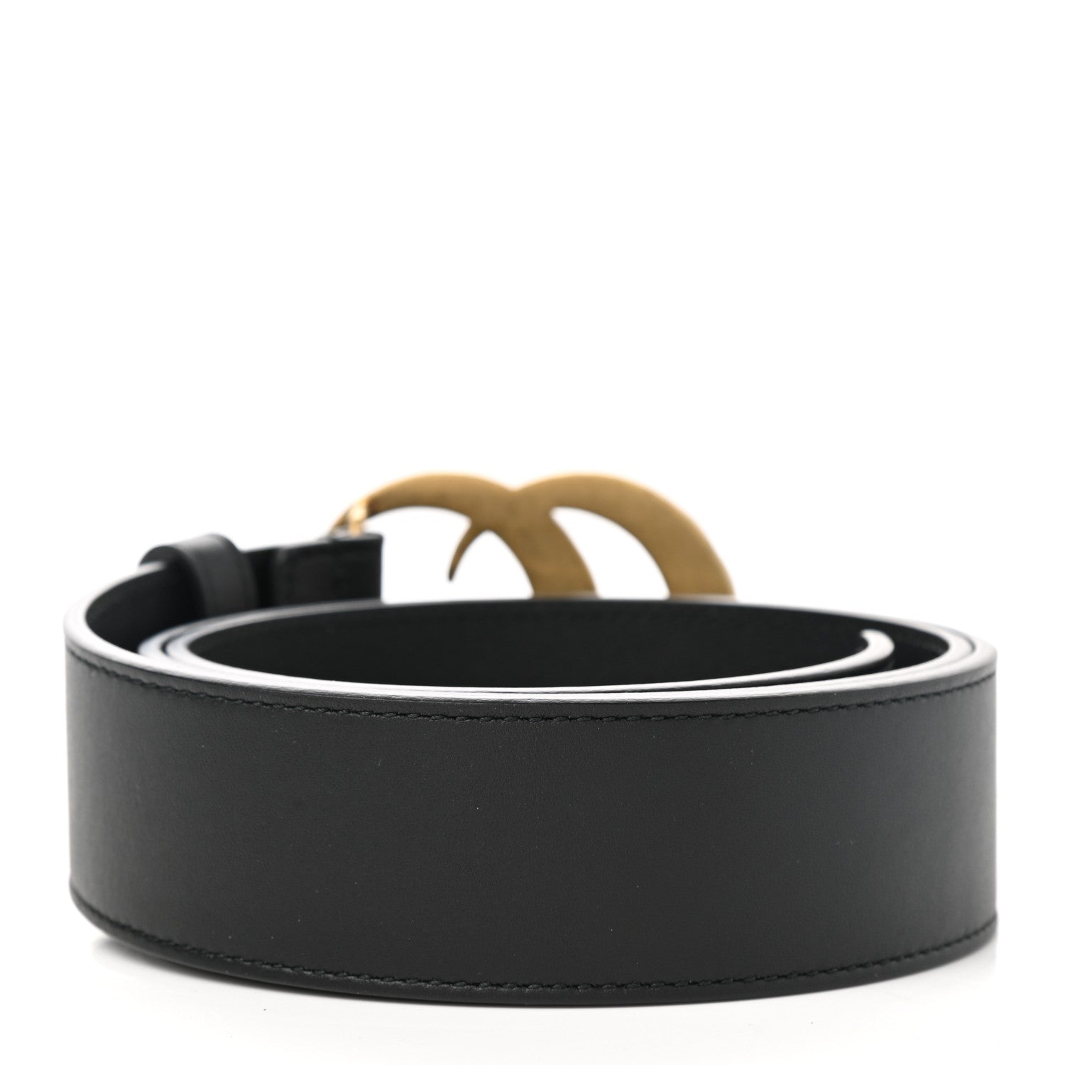 Gucci Moon Calfskin Pearl Double G 40mm Belt 90 36 Black Cream 2 of 3