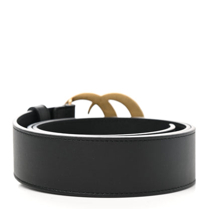Gucci Moon Calfskin Pearl Double G 40mm Belt 90 36 Black Cream 2 of 3
