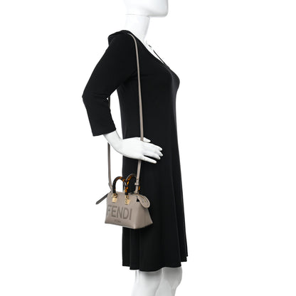 Fendi Vitello King Plexiglass Logo Embossed Mini By The Way Top Handle Boston Bag Tortora 2 of 10