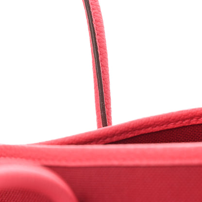 Hermes Toile Militaire Vache Country Garden Party Tote 30 Rouge Grenant Bougainvillea 14 of 17