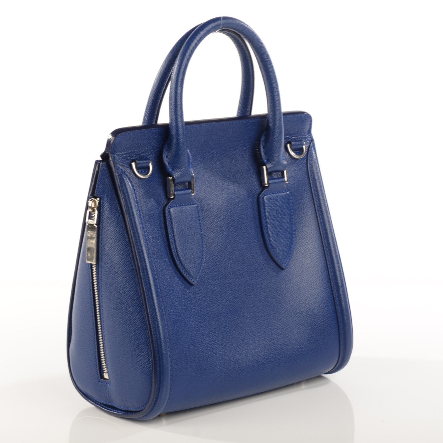 Alexander McQueen Grain Calfskin Small Heroine Blue 3 of 9