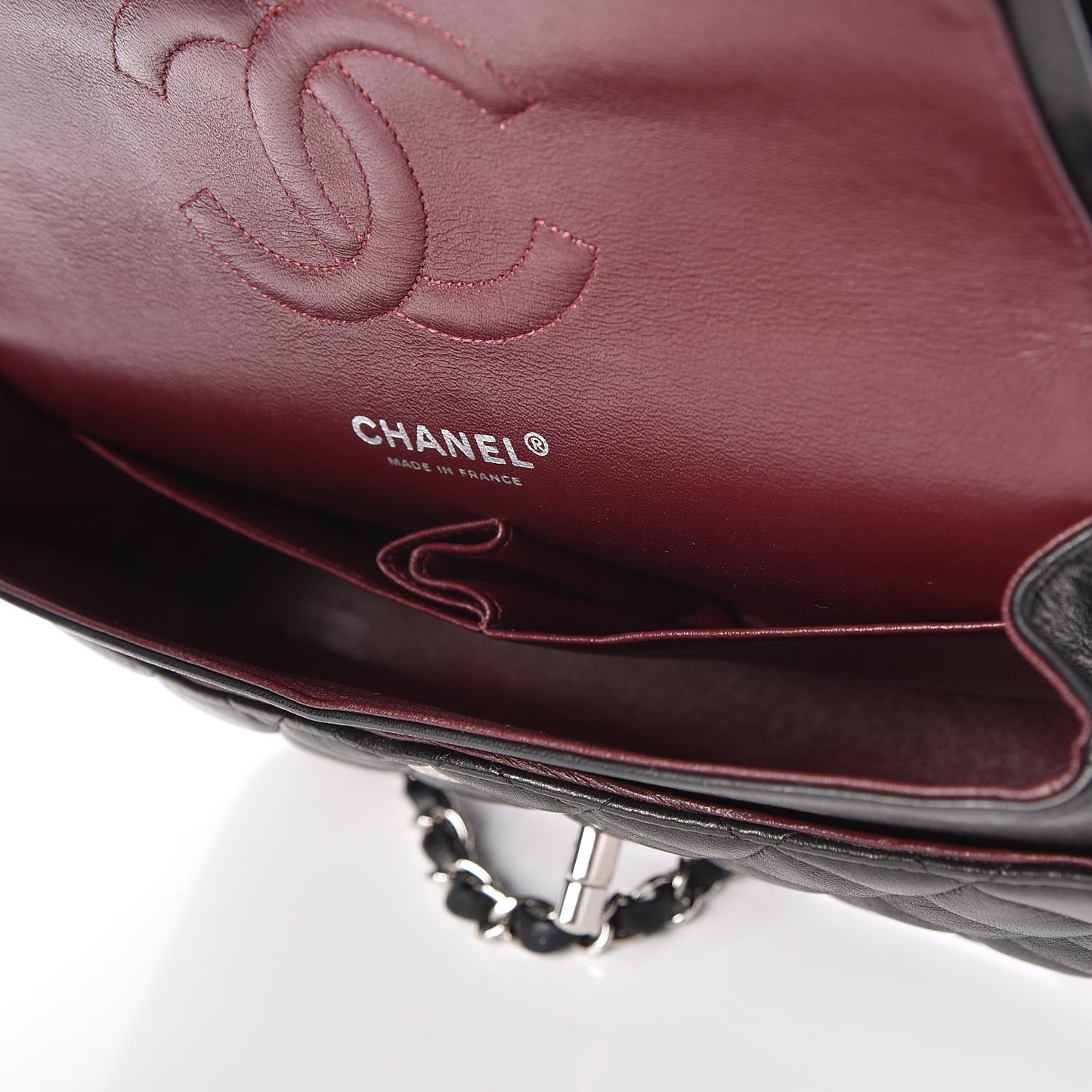 Lambskin Quilted Medium Double Flap Black
