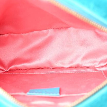 Gucci Velvet Matelasse Small GG Marmont Chain Shoulder Bag Pavone Cyan 5 of 12