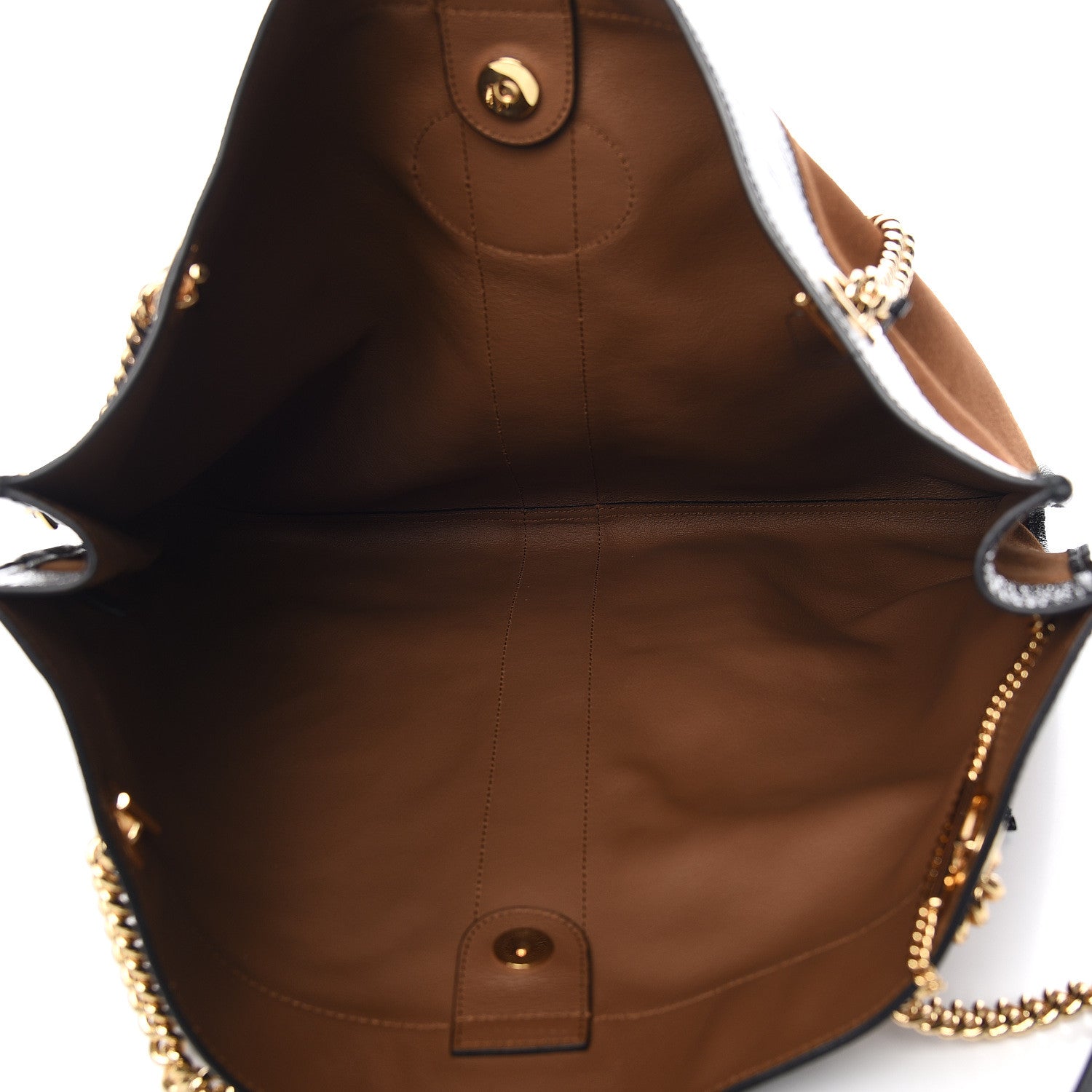 Gucci Suede Patent Large Rajah Chain Tote Nocciola Black 6 of 12