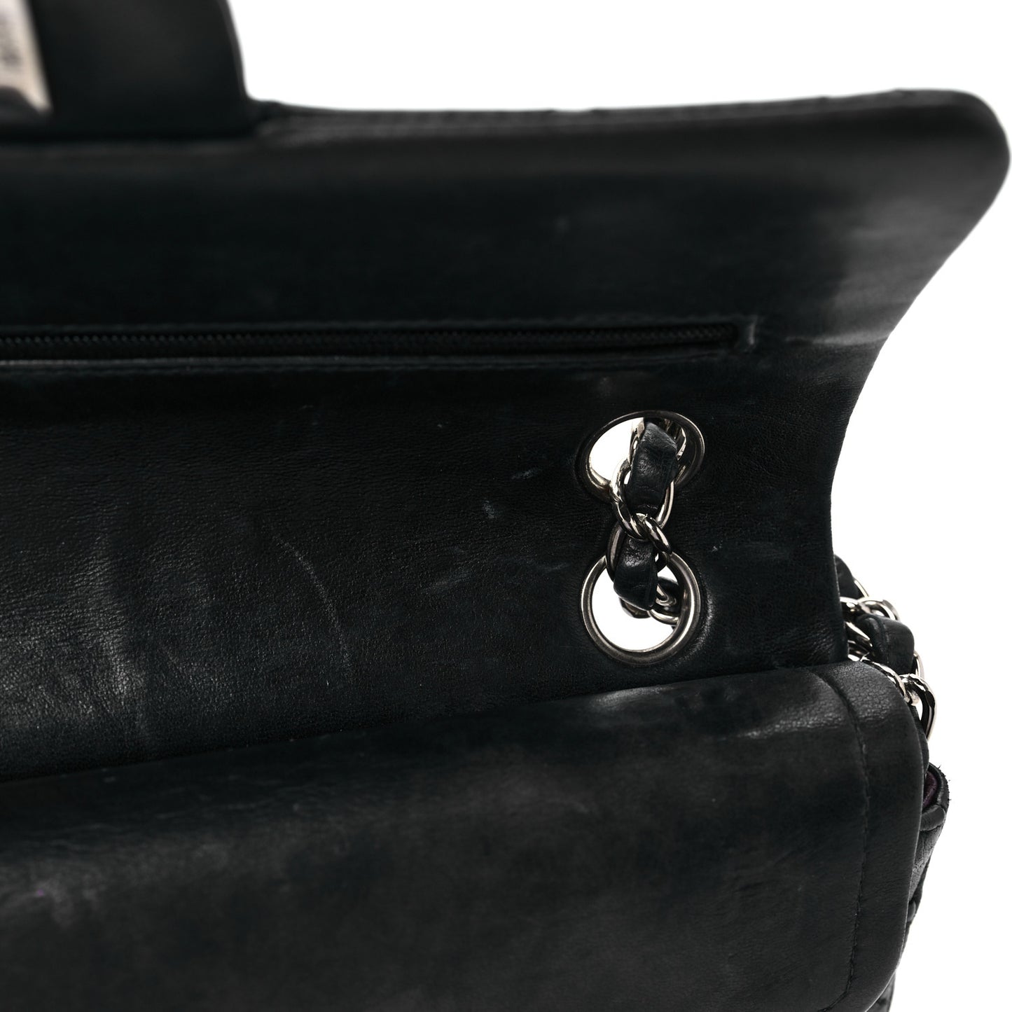 Lambskin Quilted Small Double Flap Black