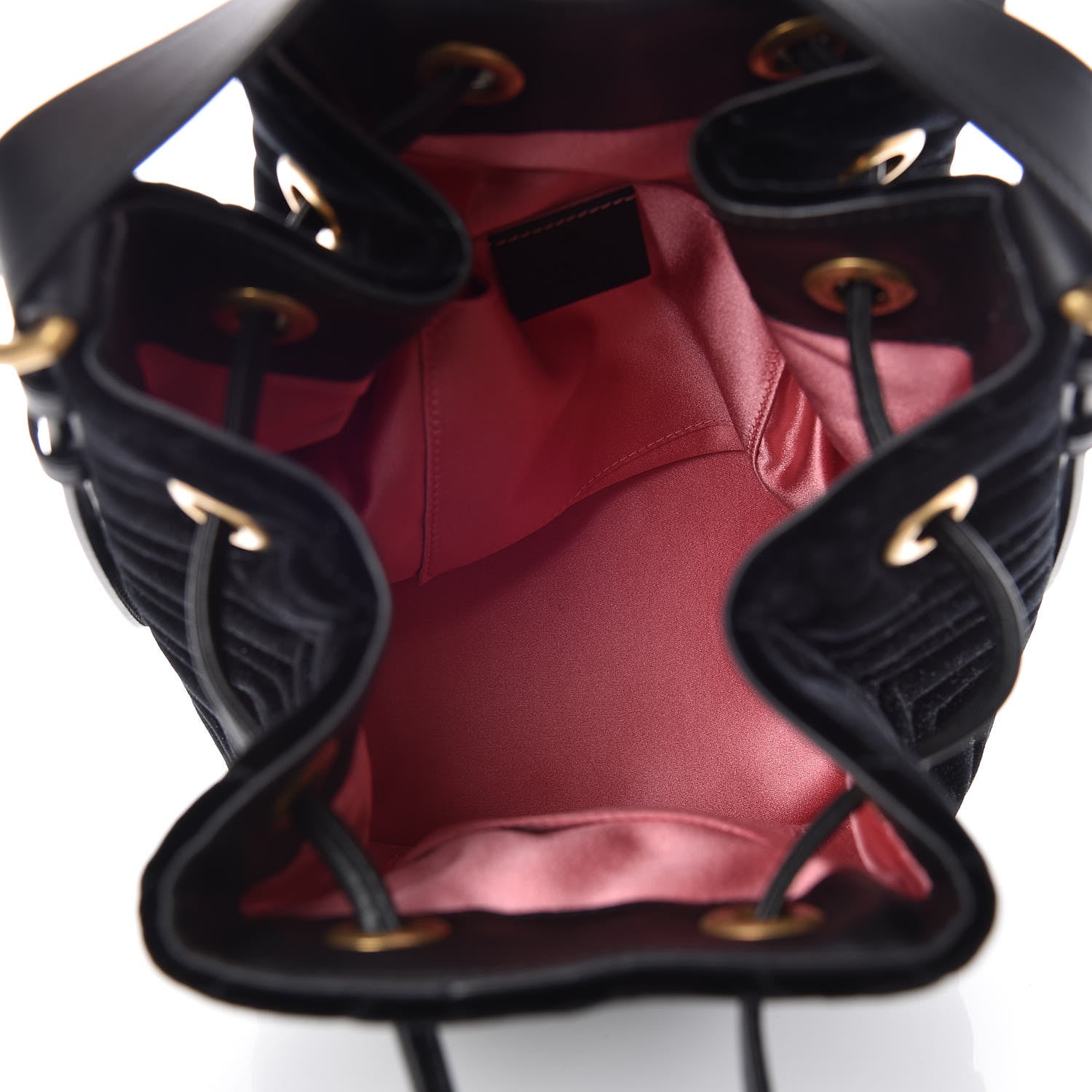 Gucci Velvet Matelasse GG Marmont Bucket Bag Black 7 of 9