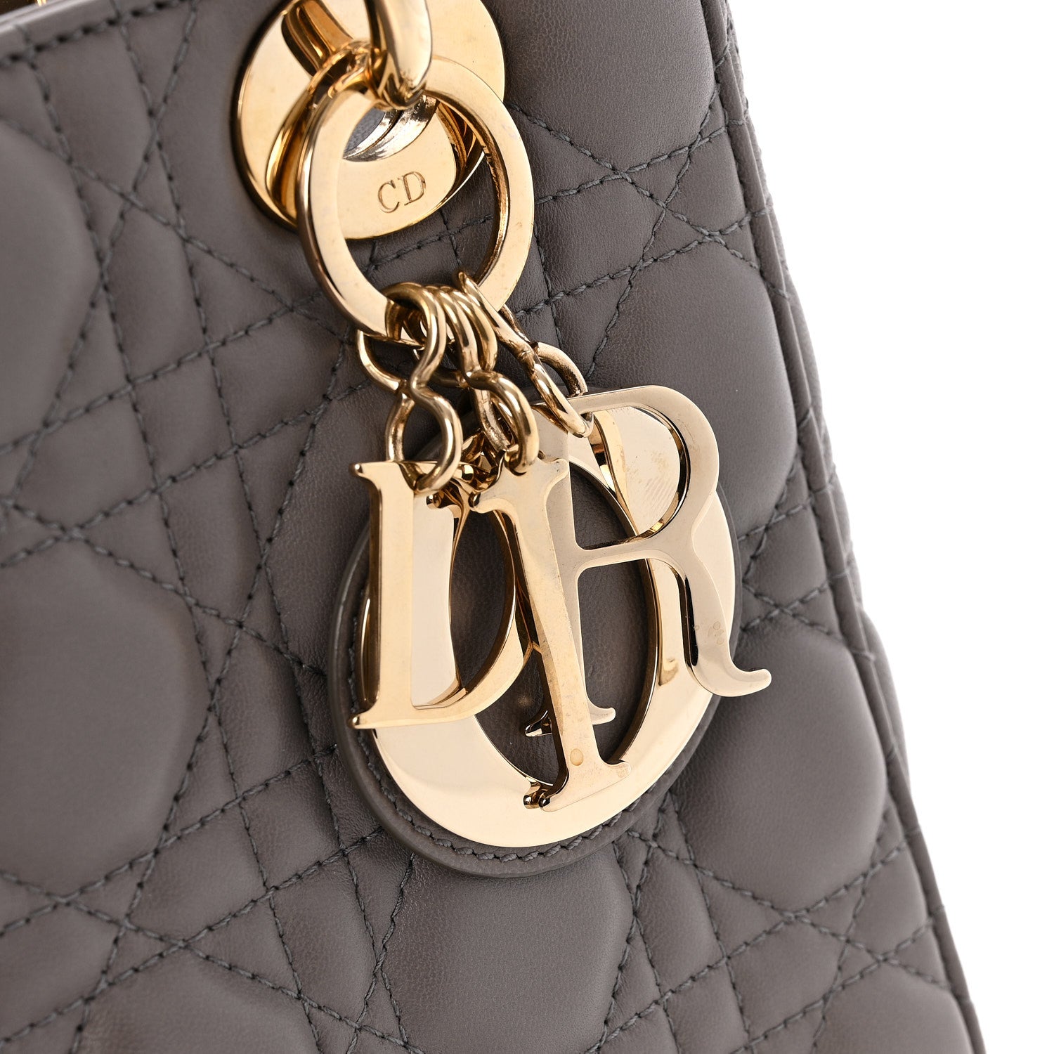 Christian Dior Lambskin Cannage Small Lady Dior Grey 1885299