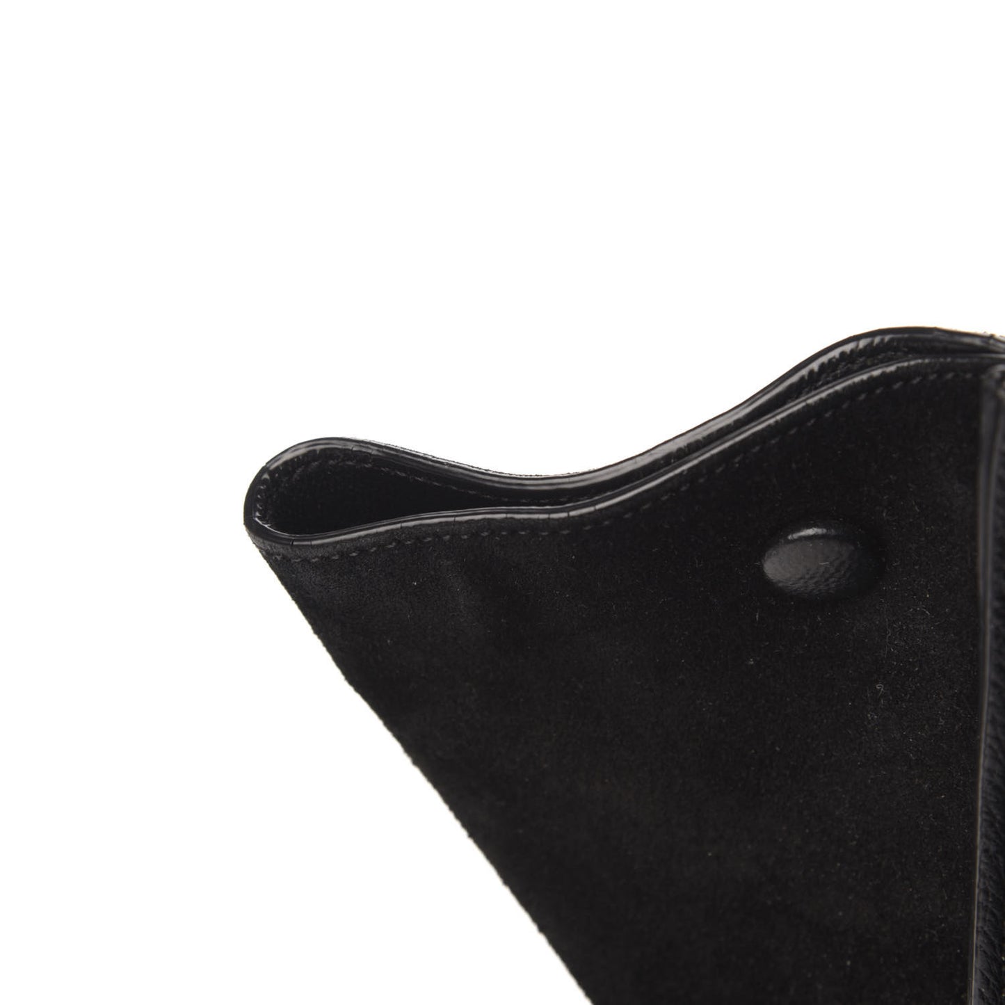Drummed Calfskin Suede Small Trapeze Black