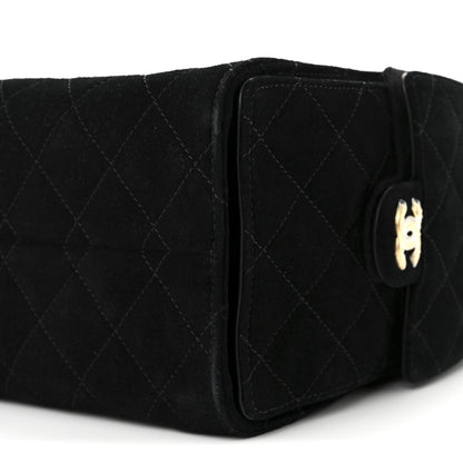 Chanel Suede Quilted Small Chanel 25 Handbag Black 10 of 11