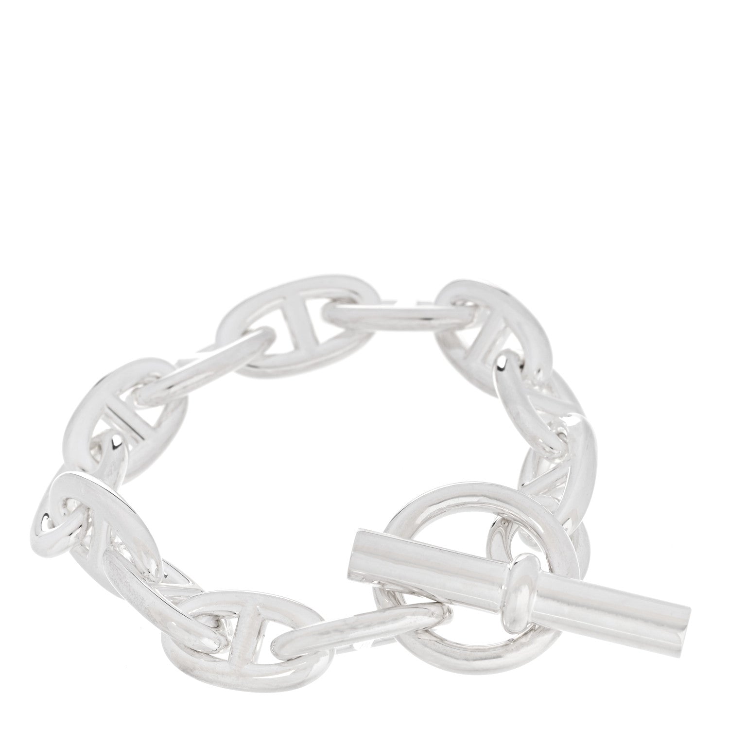 Hermes Sterling Silver GM Chaine d'Ancre Bracelet 1 of 4