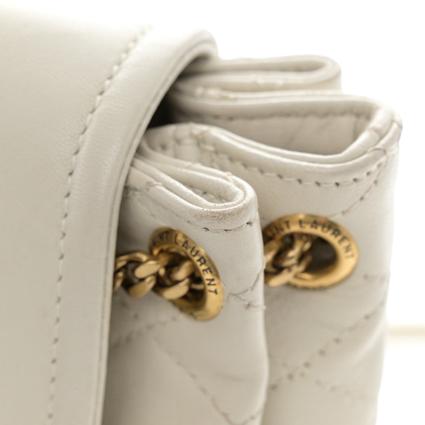 Lambskin Quilted Monogram Mini Nolita Blanc Vintage