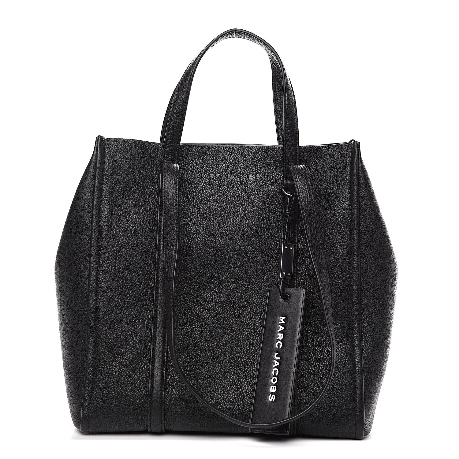 Marc Jacobs Grained Calfskin The Tag Tote Black 1 of 9