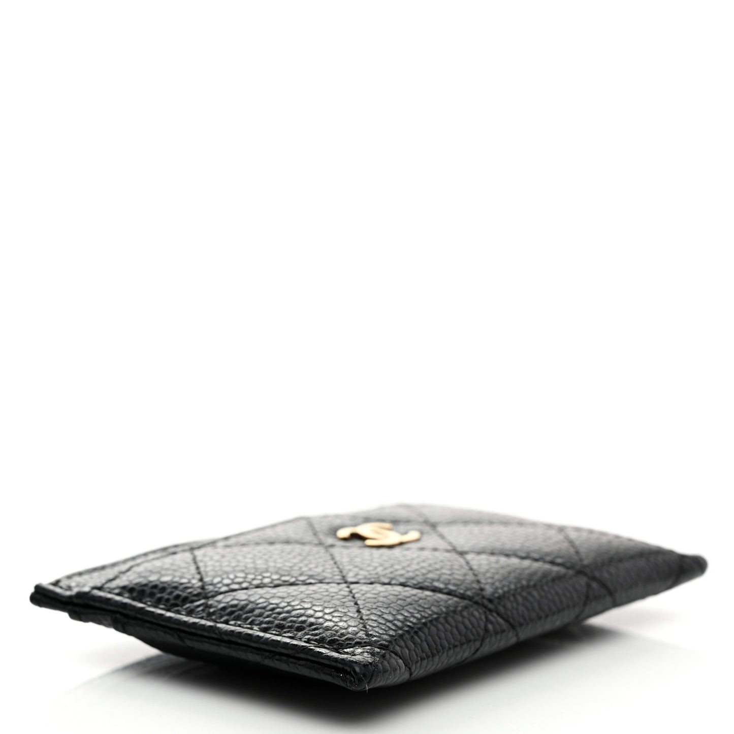Caviar Quilted Card Holder Black