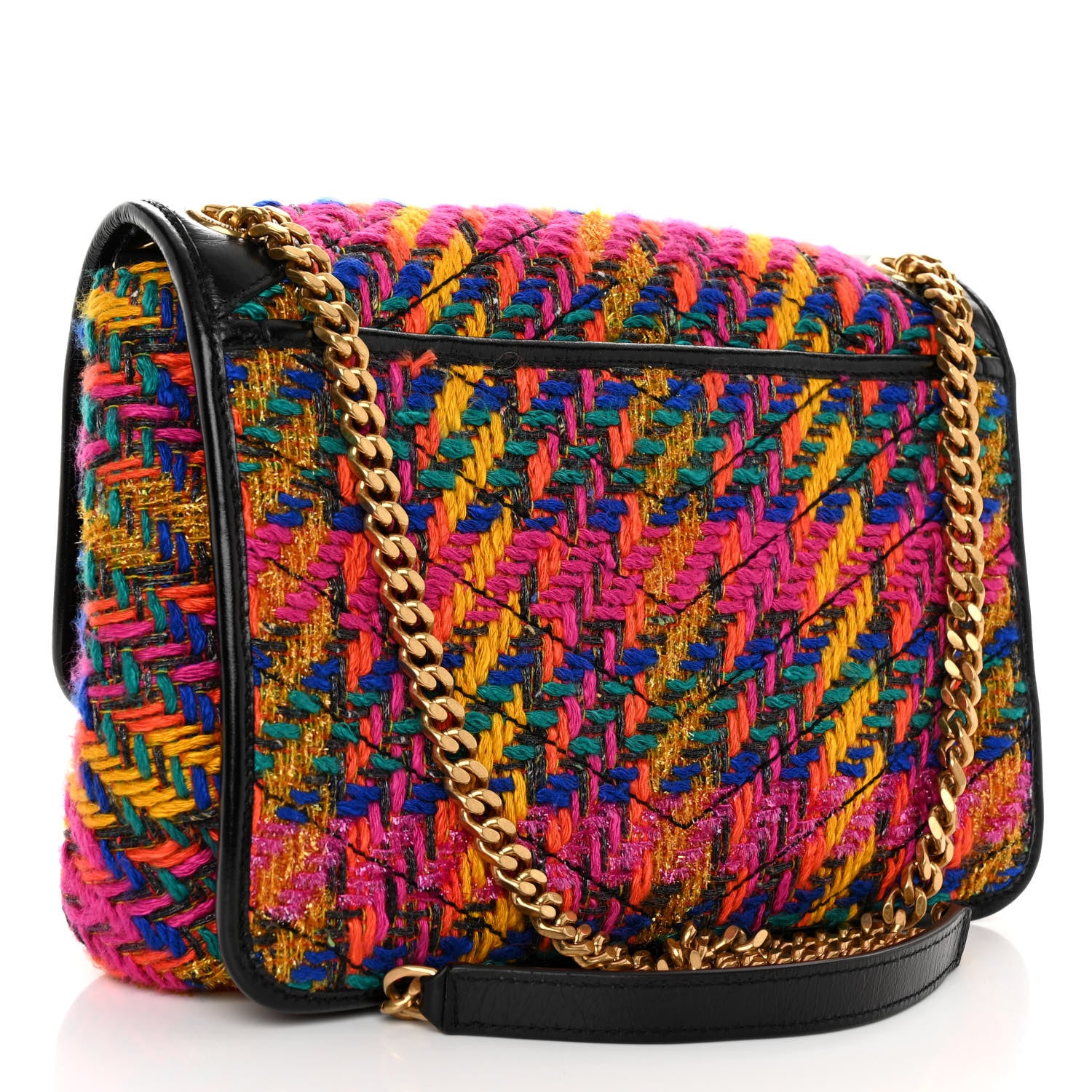 Saint Laurent SAINT LAURENT Tweed Calfskin Matelasse Monogram Medium Niki Chain Satchel Multicolor 3 of 9