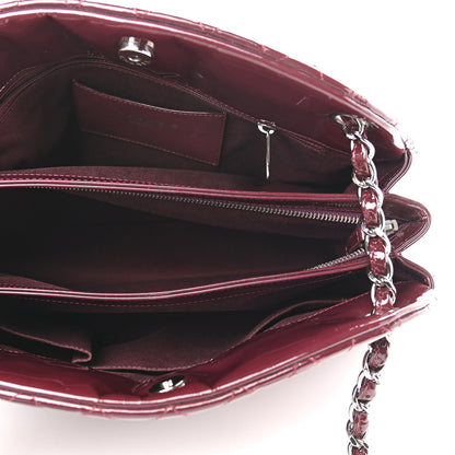 Chanel Patent Quilted Large Just Mademoiselle Bowling Bag Plum 5 of 9