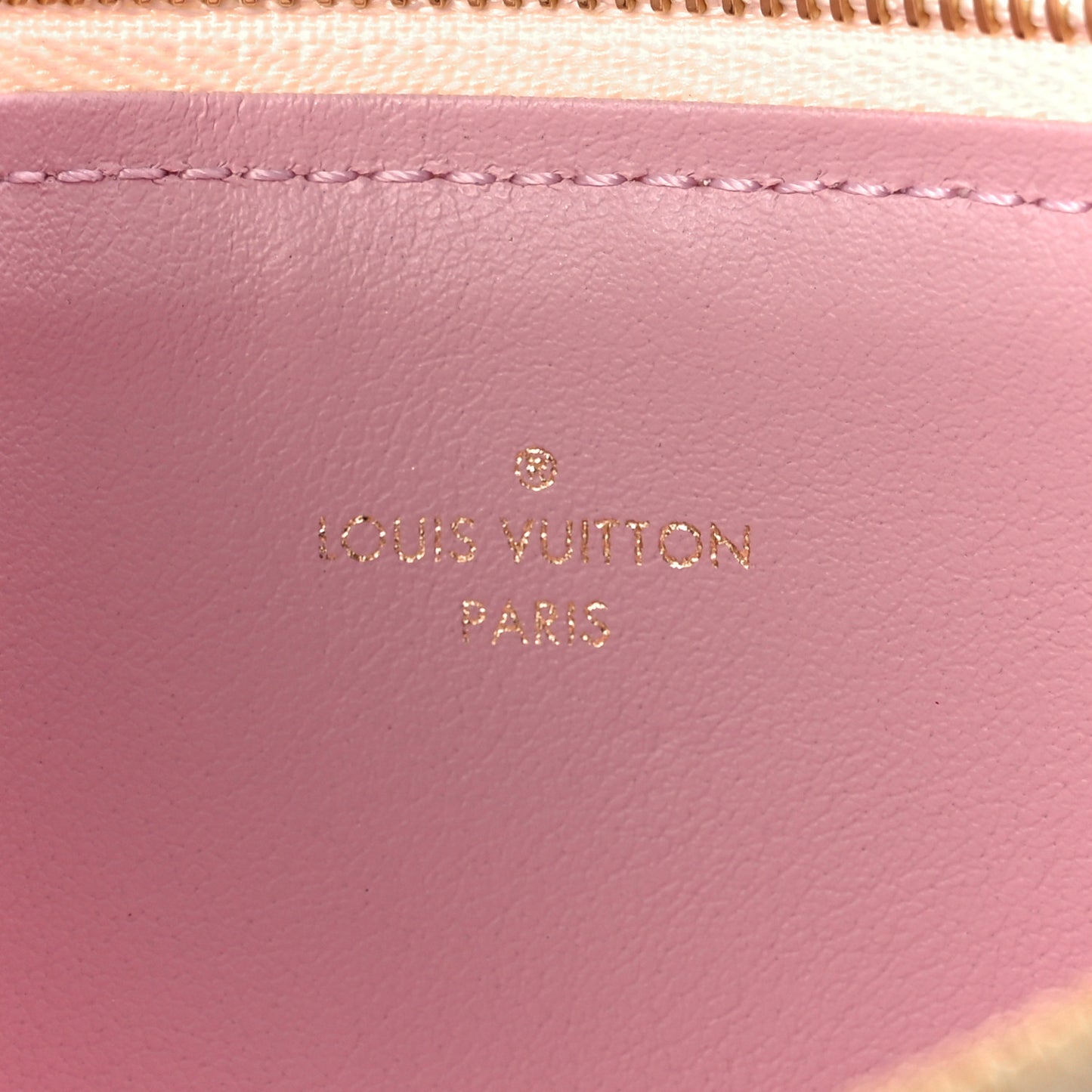 Damier Azur Pochette Felicie Chain Wallet Rose Ballerine