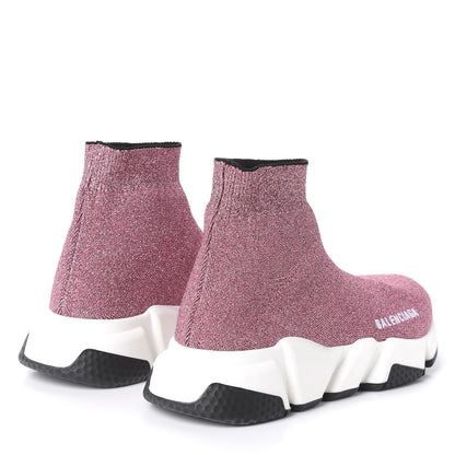 Balenciaga Laminated Knit Bi-Color Sole Womens Speed Sneakers 36 Pink White Black 4 of 7