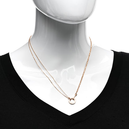 Cartier 18K Pink Gold 2 Diamond LOVE Necklace 2 of 5