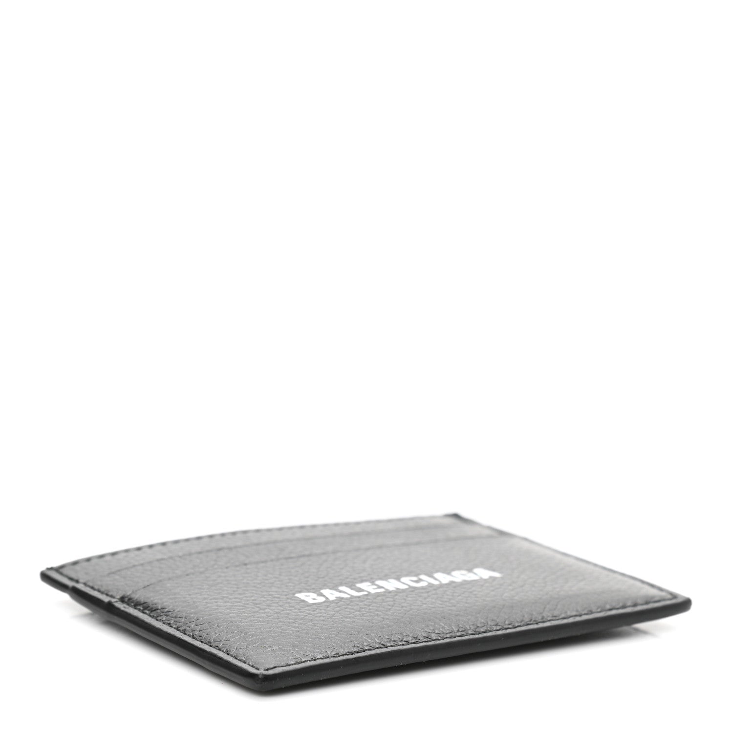 Balenciaga Grained Calfskin Logo Cash Card Holder Black White 4 of 7