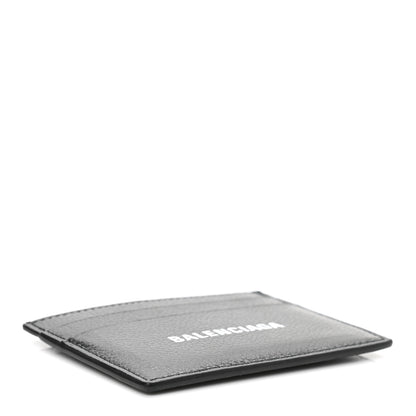 Balenciaga Grained Calfskin Logo Cash Card Holder Black White 4 of 7