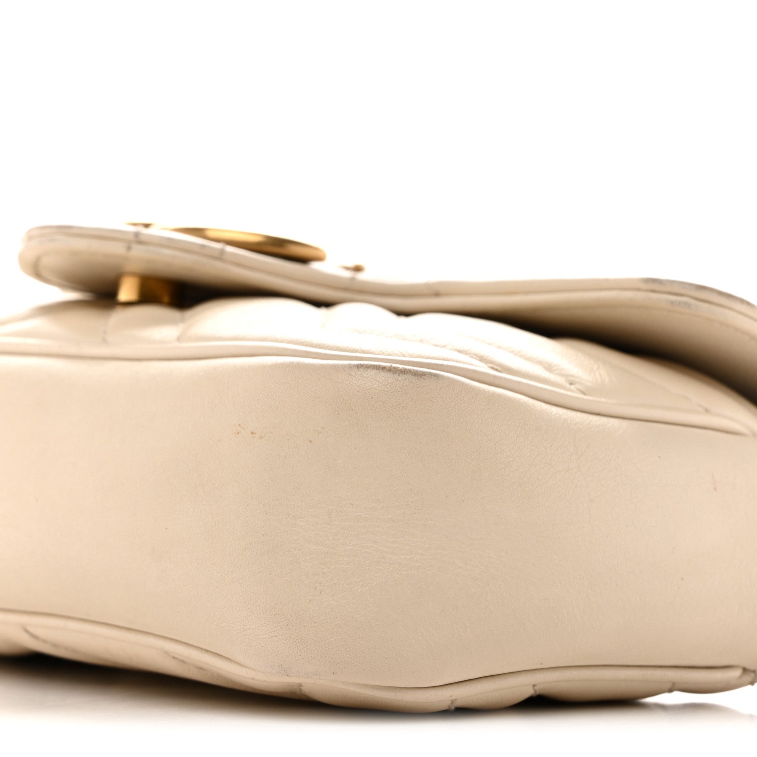 Gucci Calfskin Matelasse Super Mini GG Marmont Shoulder Bag White 10 of 17