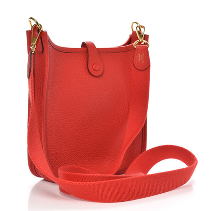 Hermes Taurillon Clemence Evelyne TPM Rouge De Coeur 3 of 10
