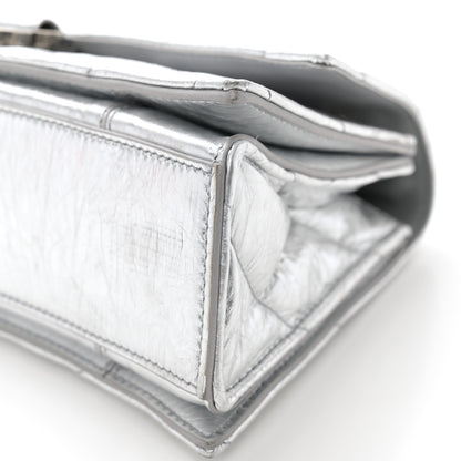 Balenciaga Crushed Calfskin Quilted Small Crush Chain Bag Silver 10 of 13