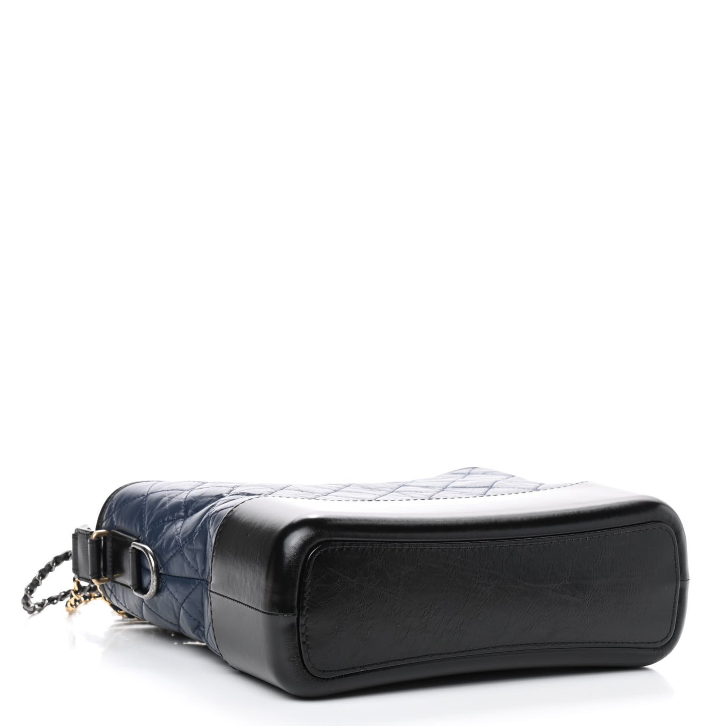 Aged Calfskin Quilted Medium Gabrielle Hobo Navy Black