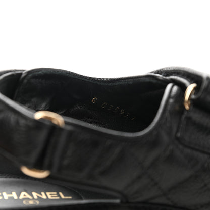 Chanel Grained Calfskin Velcro Dad Sandals 39 Black 9 of 10