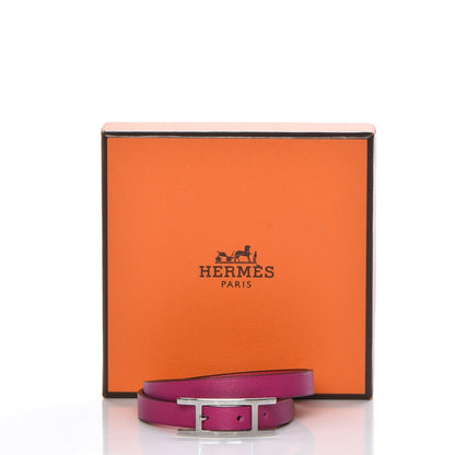 Hermes Swift Behapi Double Tour Reversible Bracelet T3 Rose Pourpre Rose Extreme 7 of 7