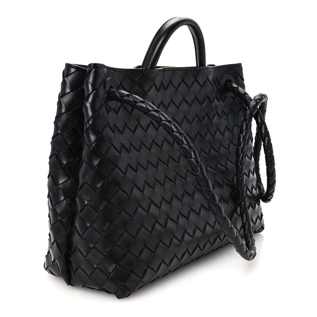 Bottega Veneta Nappa Intrecciato Medium Andiamo Shoulder Bag Black 3 of 10