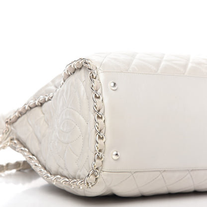Chanel Glazed Calfskin Quilted Large Chain Me Hobo Dark White 6 of 9