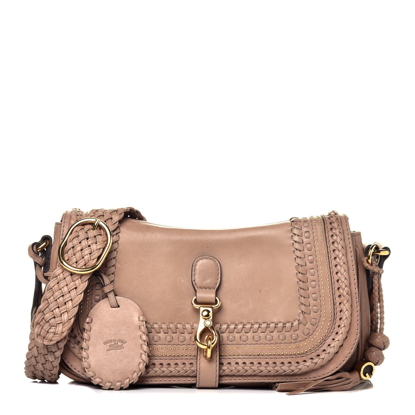 Calfskin Handmade Medium Flap Shoulder Bag Sahara Sand