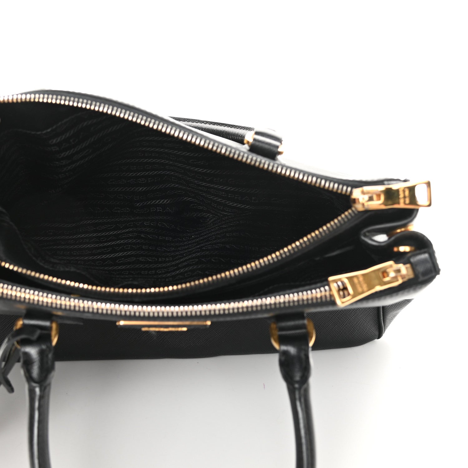 Prada Saffiano Small Galleria Double Zip Tote Black 8 of 35