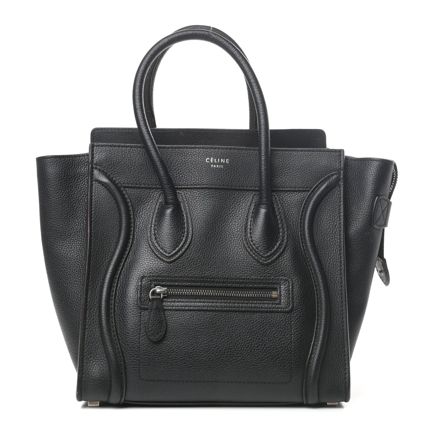 Drummed Calfskin Micro Luggage Black