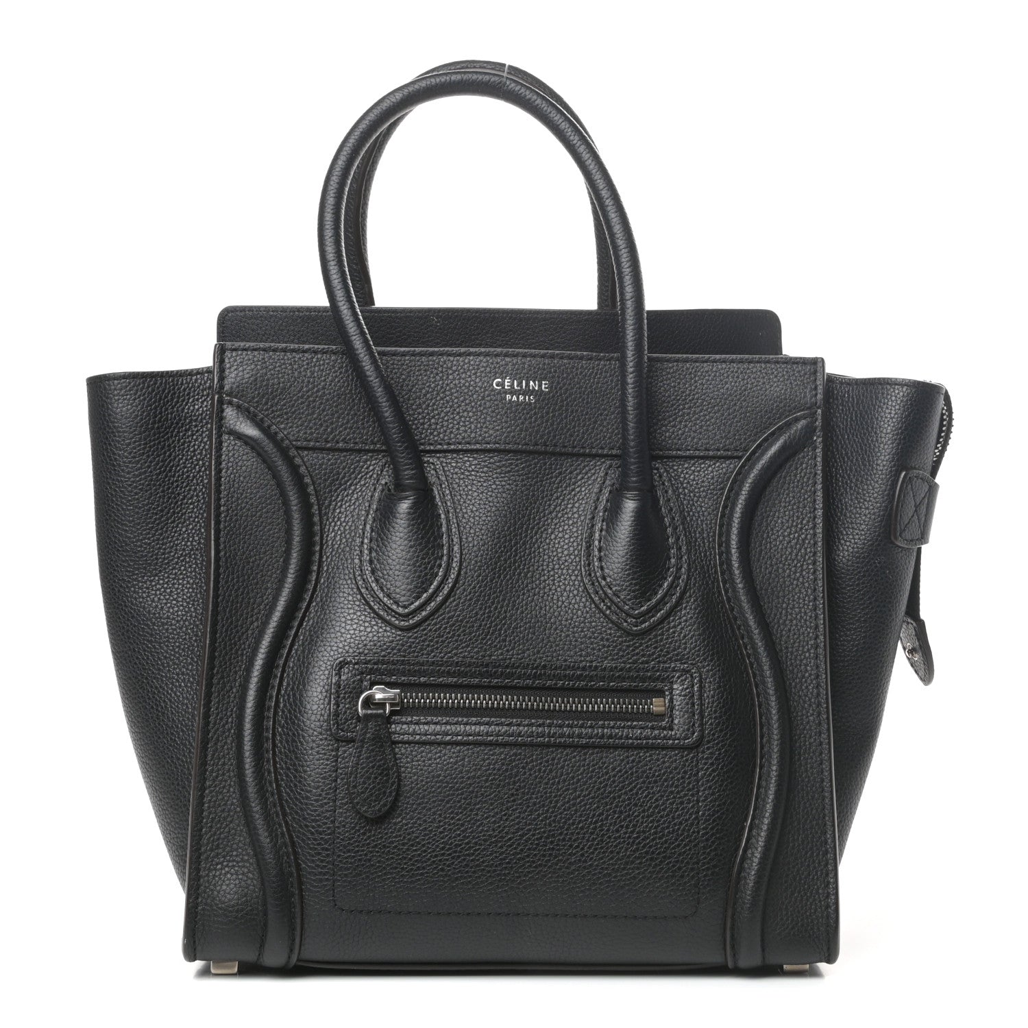 Celine Drummed Calfskin Micro Luggage Black 1 of 8