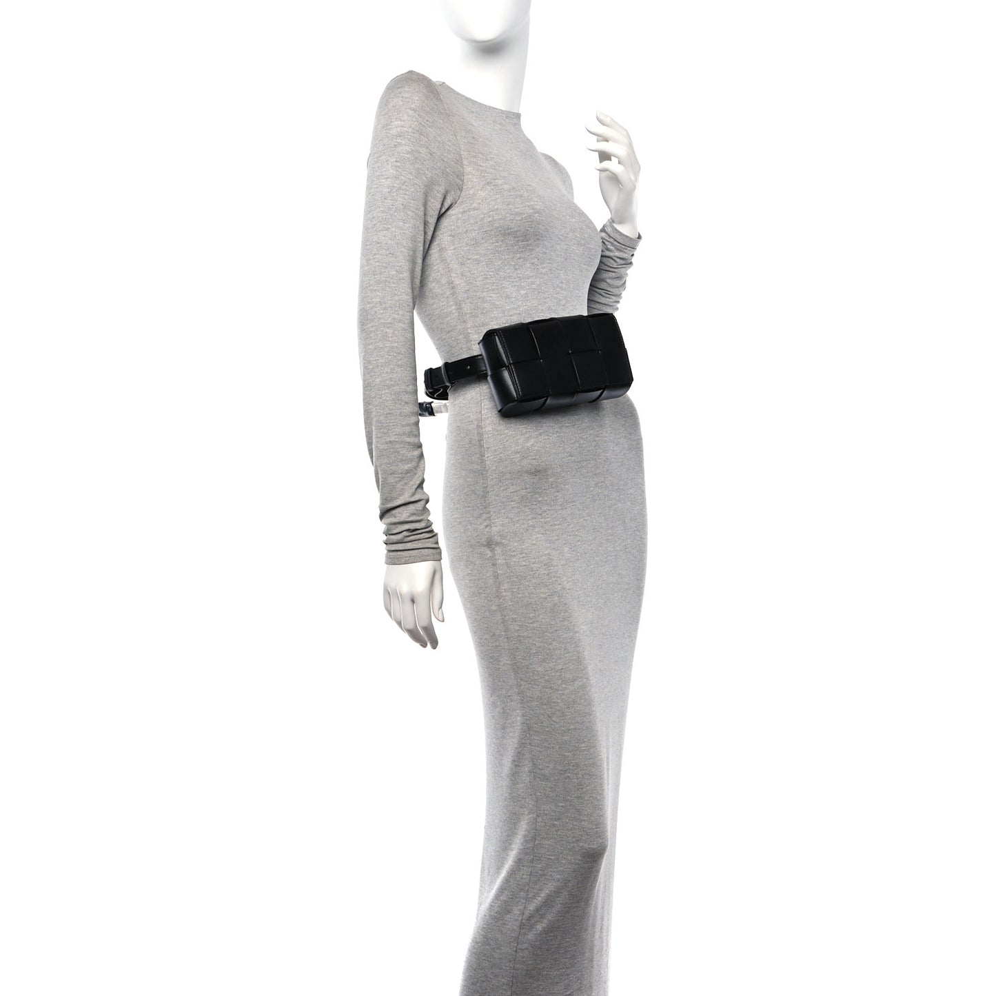 Nappa Maxi Intreccio The Belt Cassette Bag Black