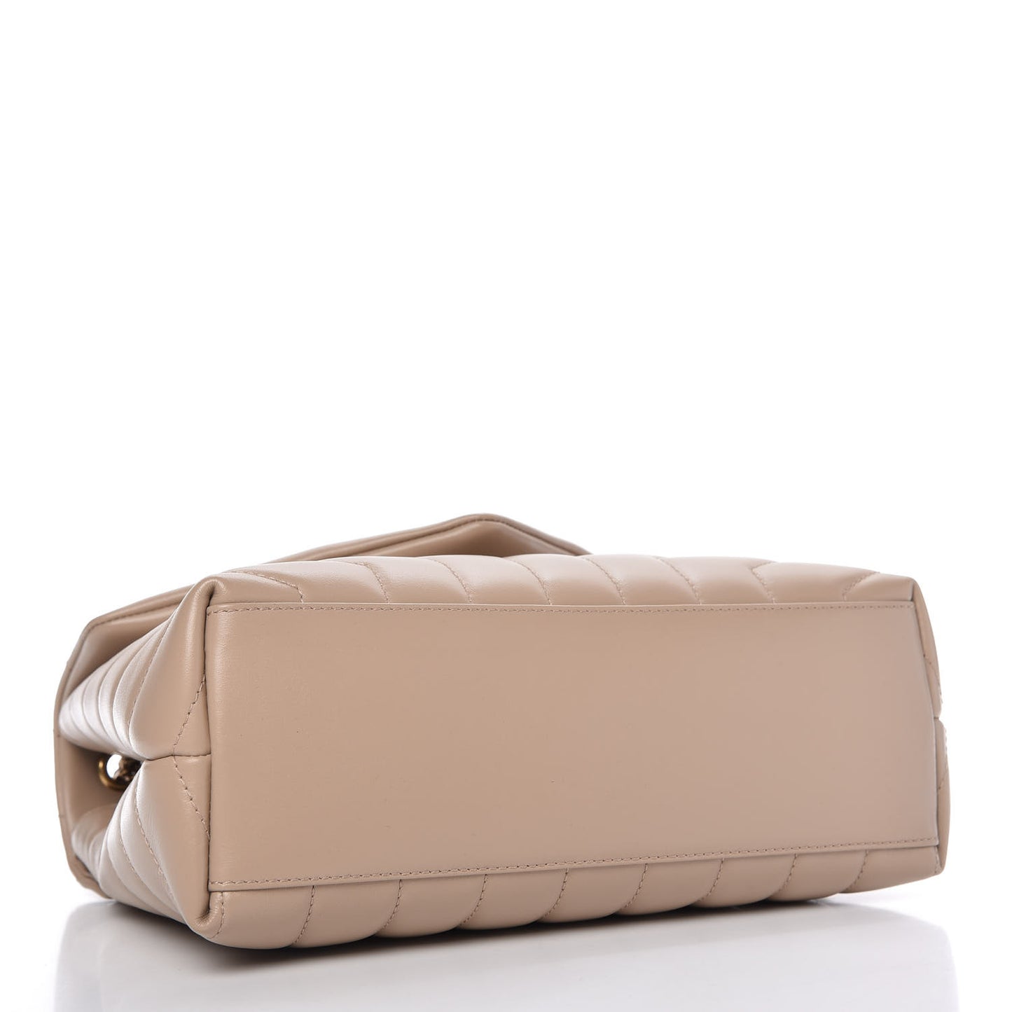 Calfskin Y Quilted Monogram Small Loulou Chain Satchel Dark Beige