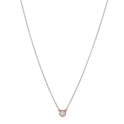 Tiffany 18K Rose Gold Diamond .17ct Elsa Peretti Diamonds by the Yard Pendant Necklace 1 of 9