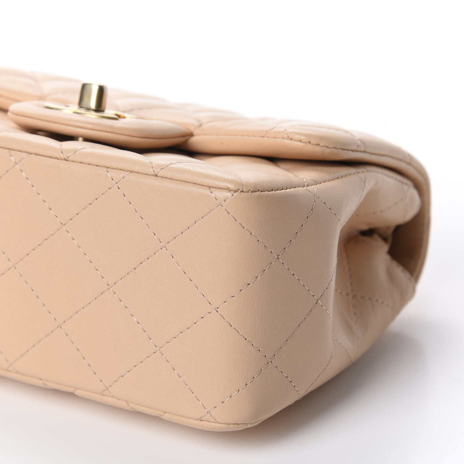 Chanel Lambskin Quilted Mini Square Flap Beige 7 of 11