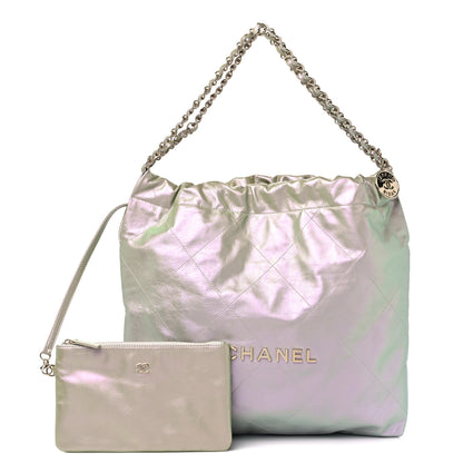 Chanel Iridescent Calfskin Quilted Chanel 22 Blue Green 1 of 10