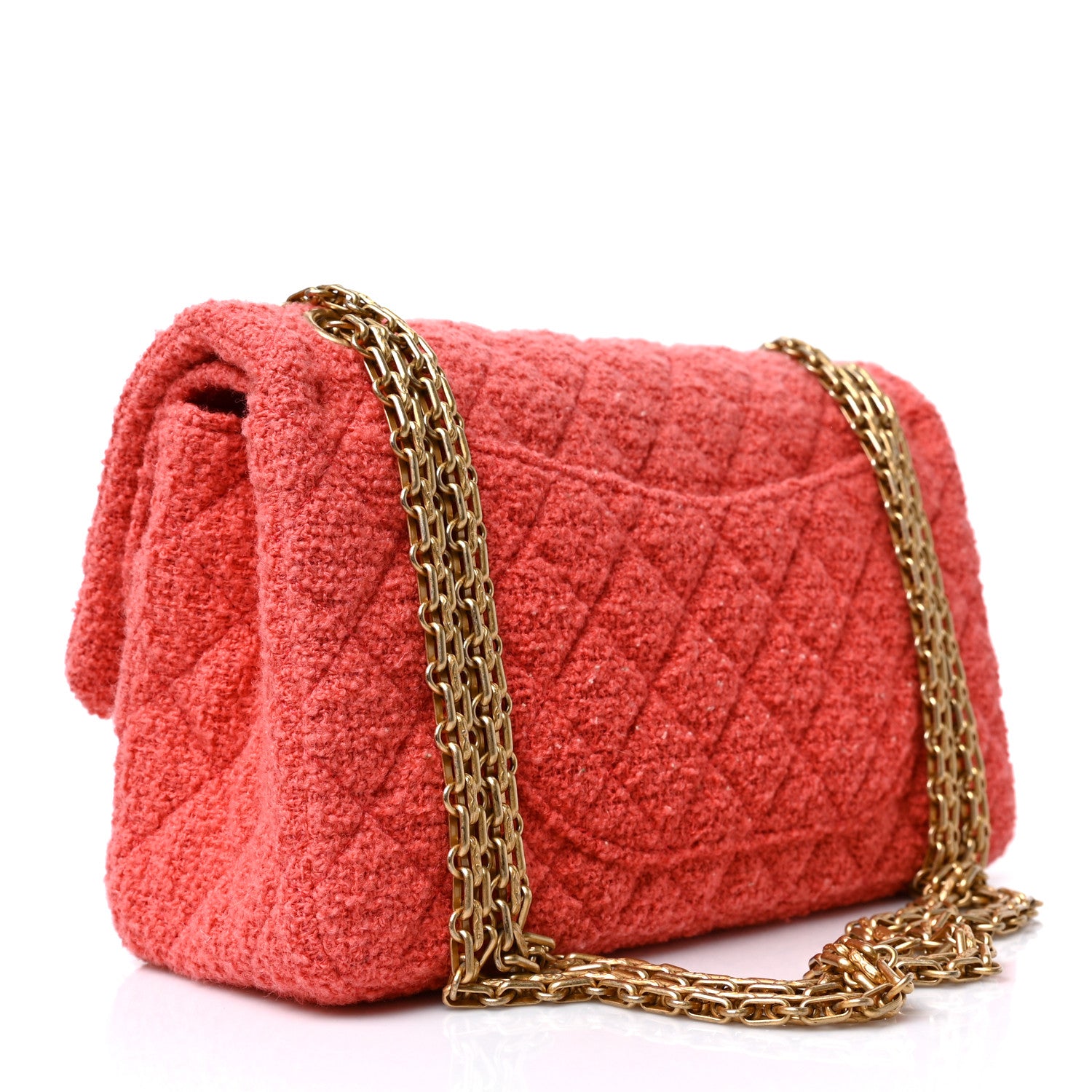 Chanel Wool Tweed Quilted 2.55 Reissue 225 Flap Coral 2 of 7