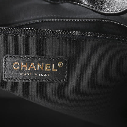 Chanel Suede Calfskin Shiny Lambskin Quilted Small Coco Base Shopping Bag Beige Black 6 of 11