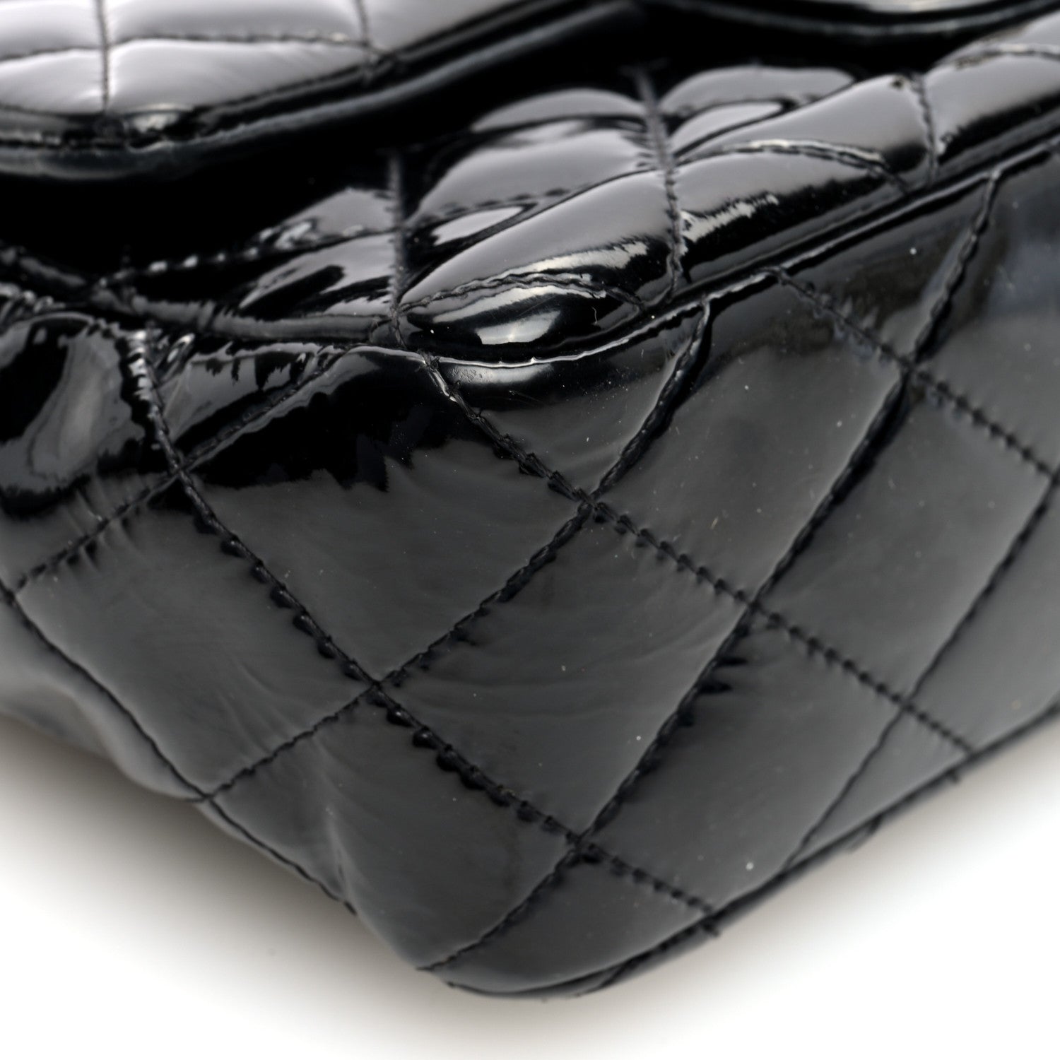 Chanel Patent Calfskin Quilted Mini Rectangular Flap Black 9 of 10