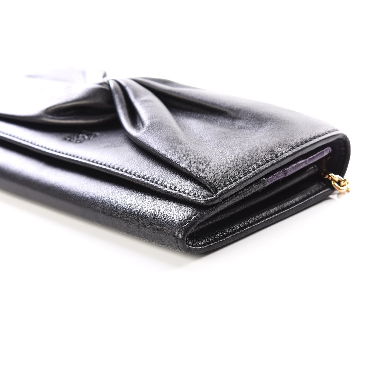 Loewe Nappa Bow Chain Wallet Black 6 of 9