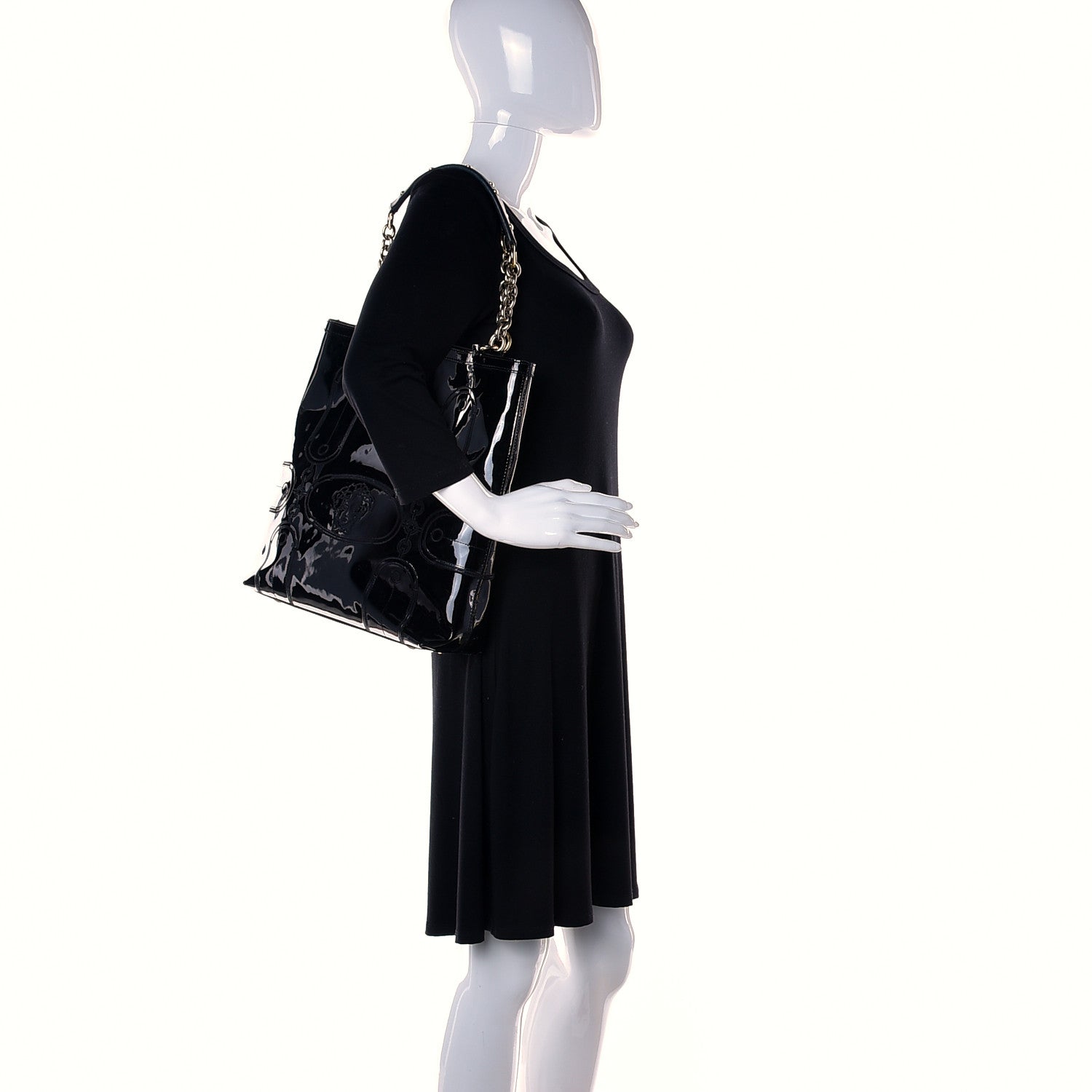 Versace Patent Medusa Tote Black 2 of 12