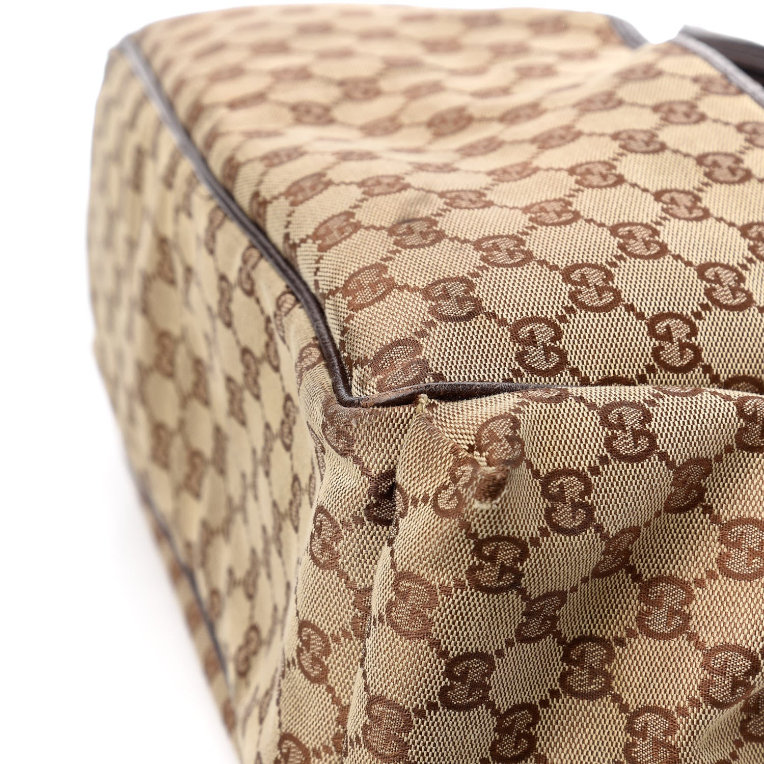 Gucci Monogram Natural Pigskin Large Diaper Bag Beige Ebony Cocoa Dark Chocolate 13 of 16