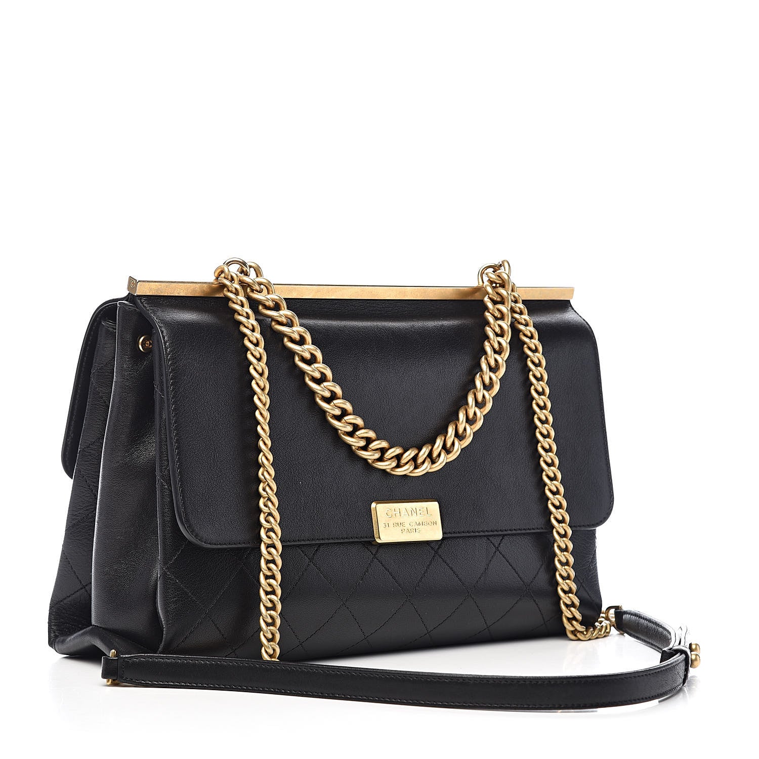 Chanel Goatskin Stitched Flap Black 3 of 18