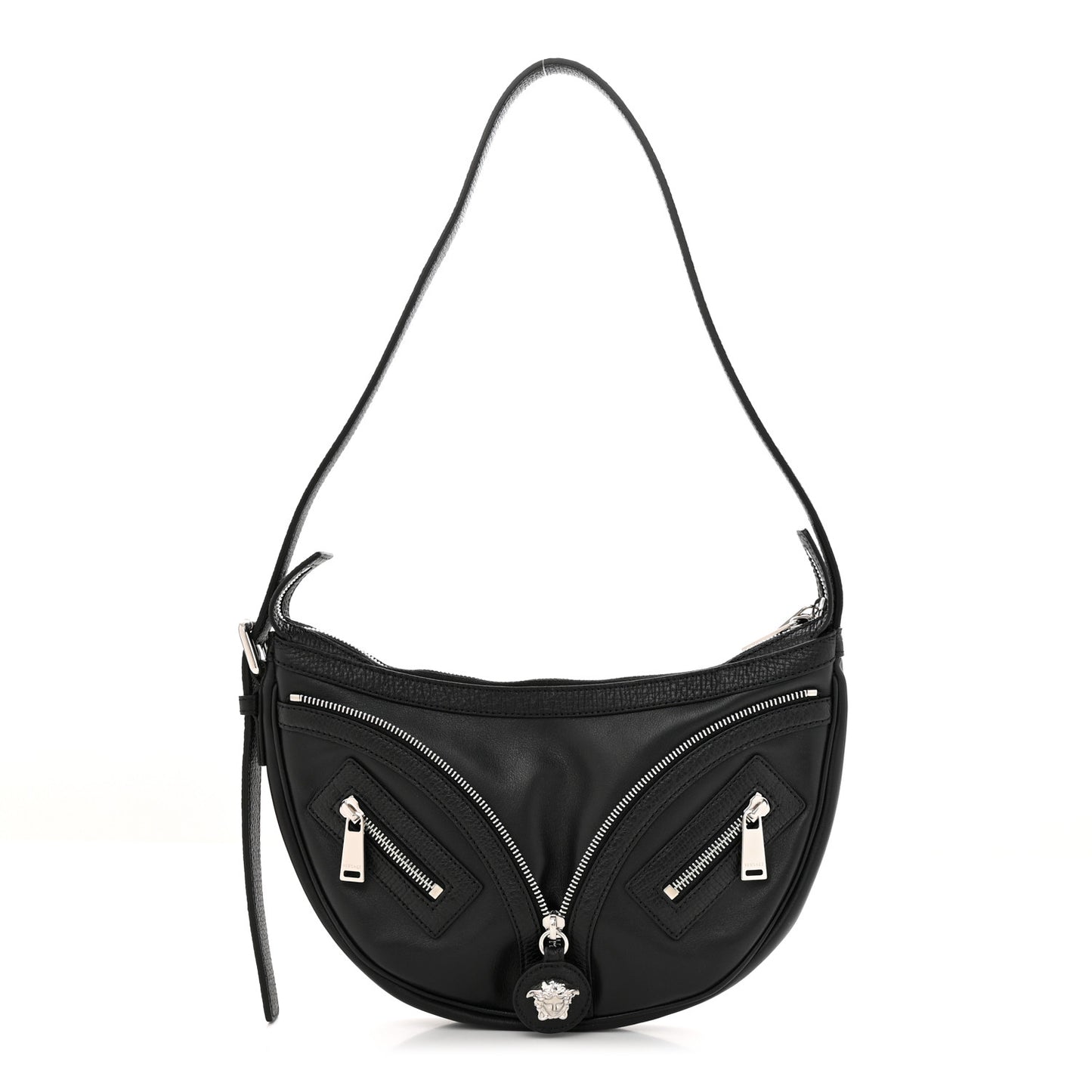Calfskin Small Repeat Zip Hobo Black